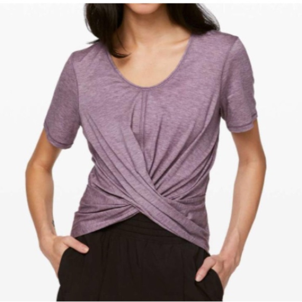 Lululemon Do the Daily Short Sleeve Heathered Smoked Mulberry